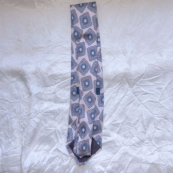 Vintage 80s Polo by Ralph Lauren pink & blue paisley pattern silk tie - Picture 3 of 6